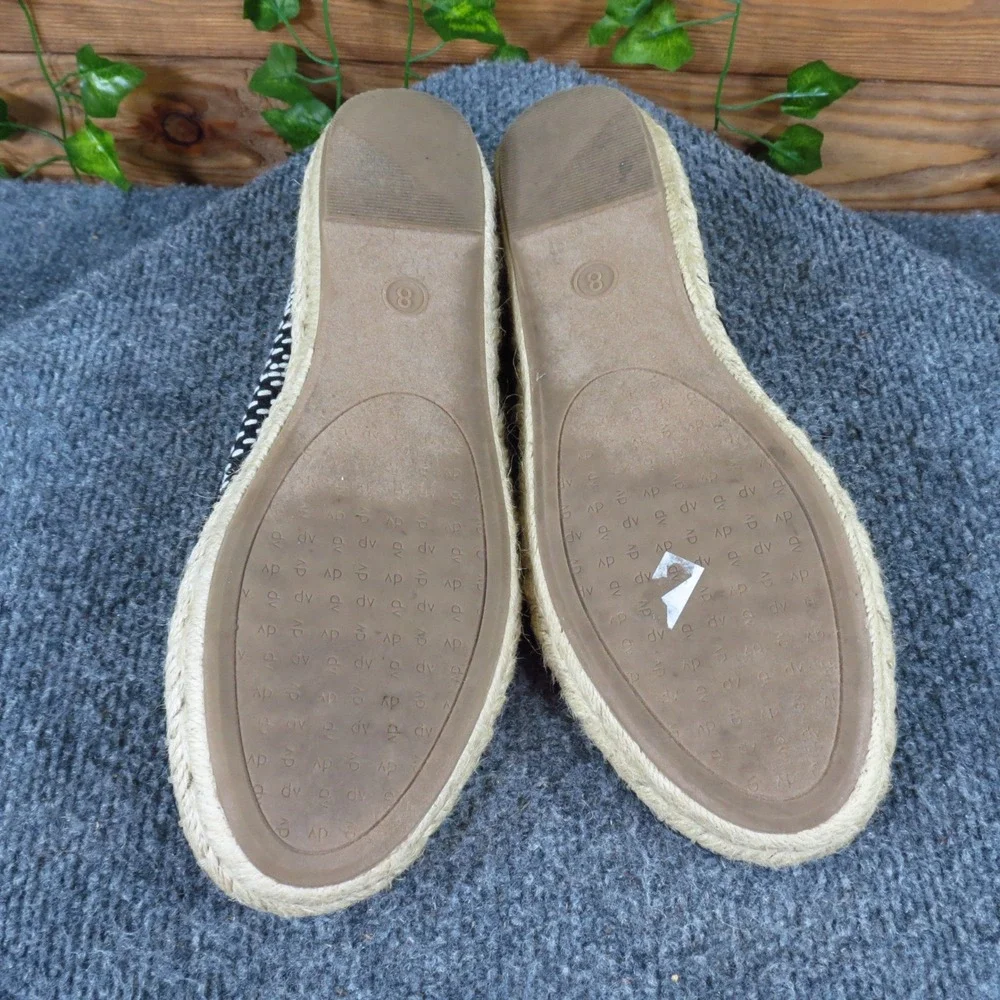 DV Dolce Vita Women Espadrille Flat Size 8 Summer Travel Black White Textile